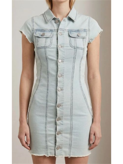 Abito Denim Slim Fit con Bottoni  Mini Dress, Stile Casual Chic Met Met | M12 T19L951V. UNICA